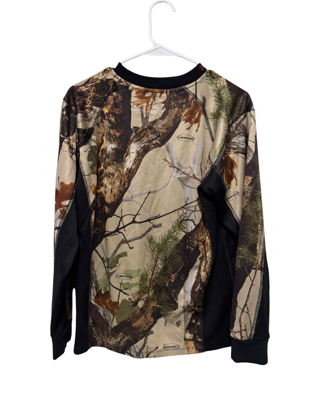 Men's Long-Sleeve Camo Performance Shirt - Realtree-Inspired, Black Side Panels - Picture 2 of 3
